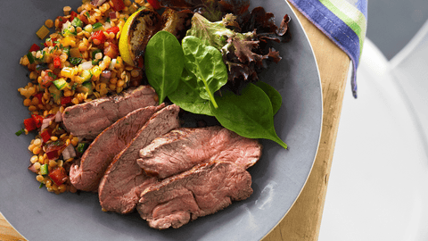 Lamb Rump Steaks with Red Lentil Salad Recipe